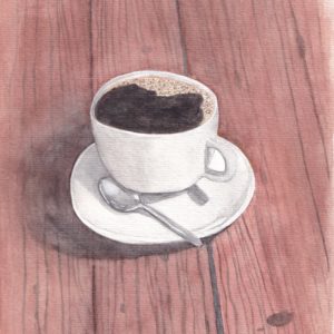Malerei cafe kaffee im tasse Bakerei Lebensmittel Essen Kunst aquarell Kunst Rems Murr Kreis Sulzbach an der Murr Alice Obermeier