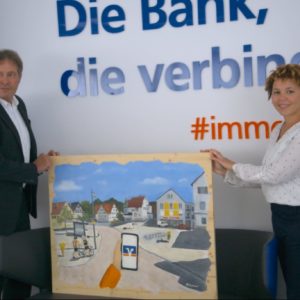 Kunst Volksbank Backnang eG Eckart Fritz Auftrag Kunst auf Holz Alice Obermeier Rems Murr Kreis Sulzbach an der Murr