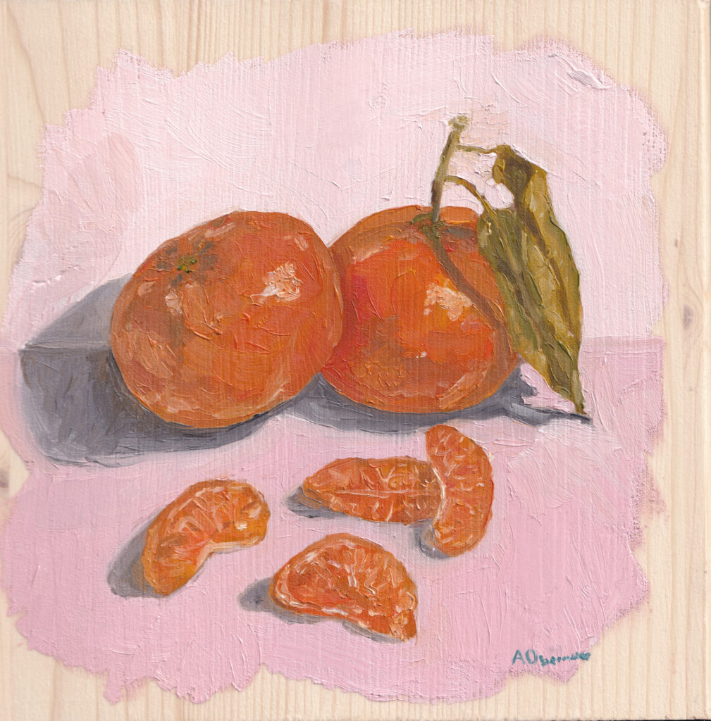 Malerei Mandarine pink popart Frühstück Gemälde Essen Lebensmittel Kunst Ölgemälde Rems Murr Kreis Sulzbach an der Murr Alice Obermeier