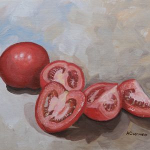 Malerei tomaten realistisch frühstück cafe Gemälde Essen Lebensmittel Kunst auf Holz Ölgemälde Rems Murr Kreis Sulzbach an der Murr Alice Obermeier