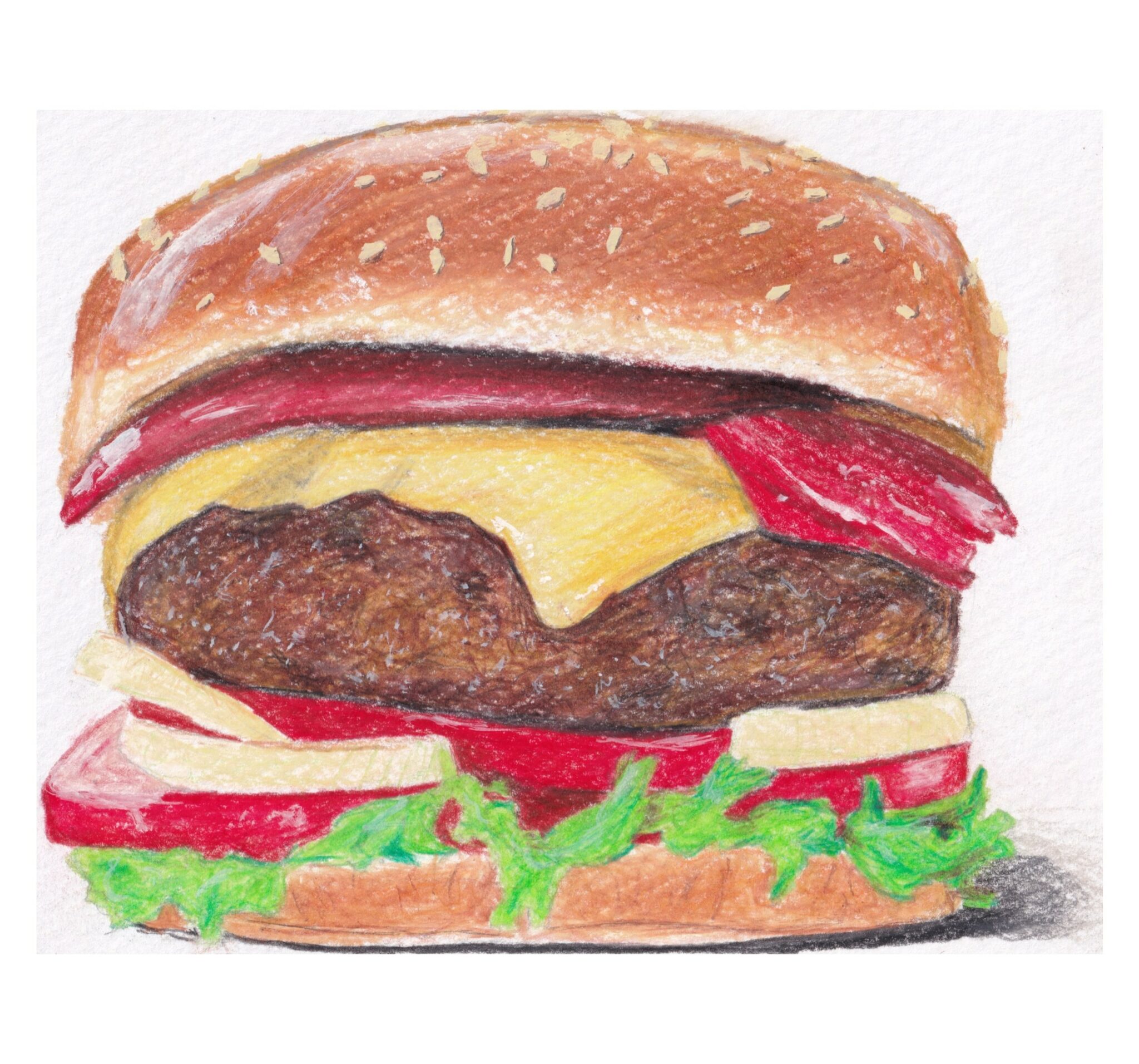 Burger Restaurant Kunst Malerei Buntstift Alice Obermeier Sulzbach an der Murr Rems Murr Kreis